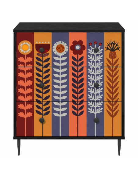 Cassettiera ESSEN Stampa di girasoli 66 x 36,5 x 76 cm