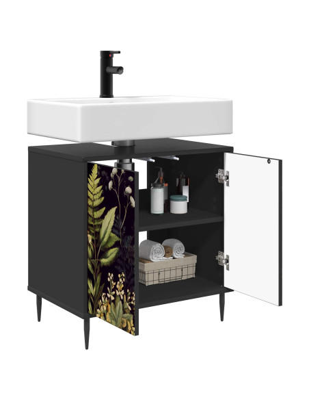 Mobile da Bagno RHENEN Rovere Nero 60 x 40 x 61 cm
