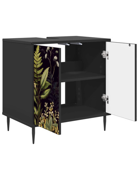 Mobile da Bagno RHENEN Rovere Nero 60 x 40 x 61 cm