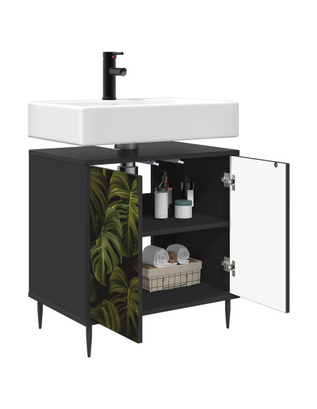 Mobile da Bagno ELBURG Rovere Nero 60 x 40 x 61 cm