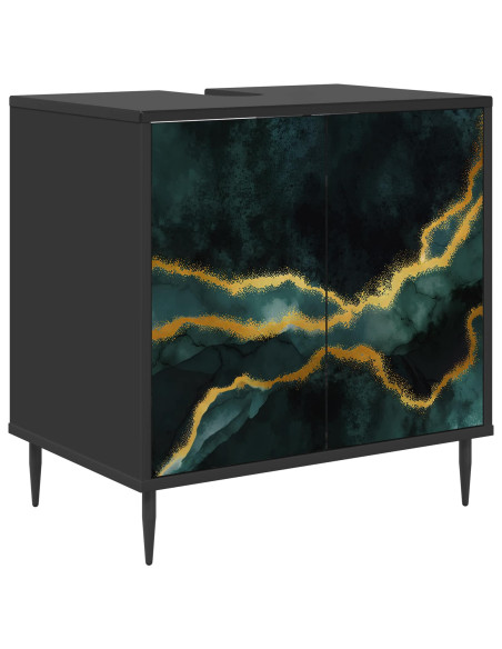 Mobile da Bagno WIJHE Rovere Nero 60 x 40 x 61 cm