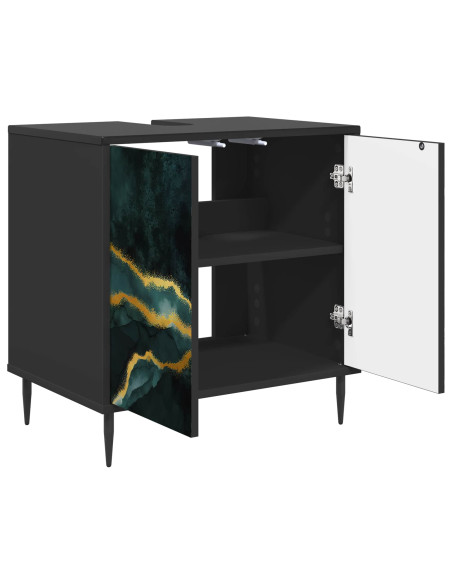 Mobile da Bagno WIJHE Rovere Nero 60 x 40 x 61 cm