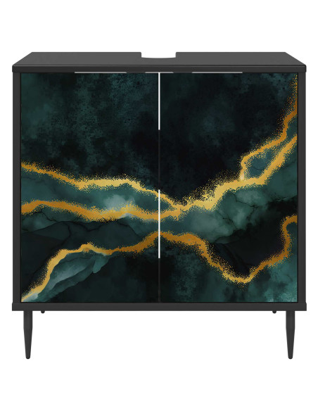 Mobile da Bagno WIJHE Rovere Nero 60 x 40 x 61 cm