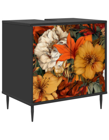 Mobile da Bagno GENNEP Rovere Nero 60 x 40 x 61 cm