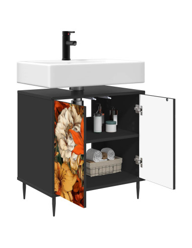Mobile da Bagno GENNEP Rovere Nero 60 x 40 x 61 cm