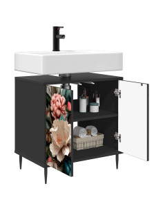 Mobile da Bagno BORNE Rovere Nero 60 x 40 x 61 cm 2