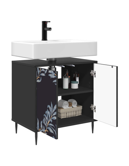 Mobile da Bagno DOKKUM Rovere Nero 60 x 40 x 61 cm