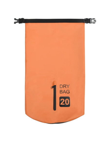 Borsa Impermeabile con Cerniera Arancione 20 L in PVC