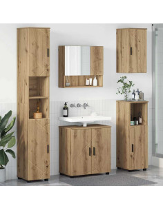 Set di mobili per il bagno 5 pz Rovere artigianale