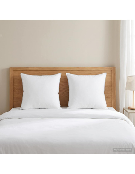 Cuscino 2 pz 65 x 65 cm Lana Australiana Bianco