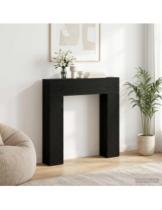 Cornice per camino Rovere Nero 102 x 18 x 100,5 cm