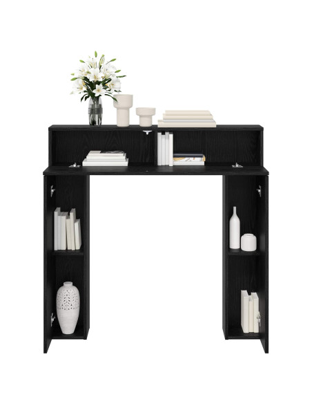 Cornice per camino Rovere Nero 102 x 18 x 100,5 cm
