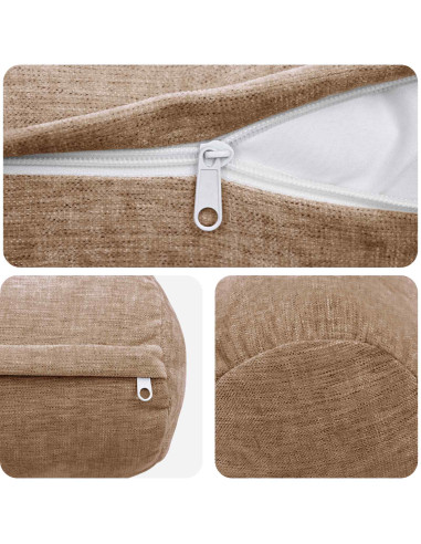 Federa 6 pz HEERLEN Marrone Ø 15 x 40 cm Tessuto Chenille