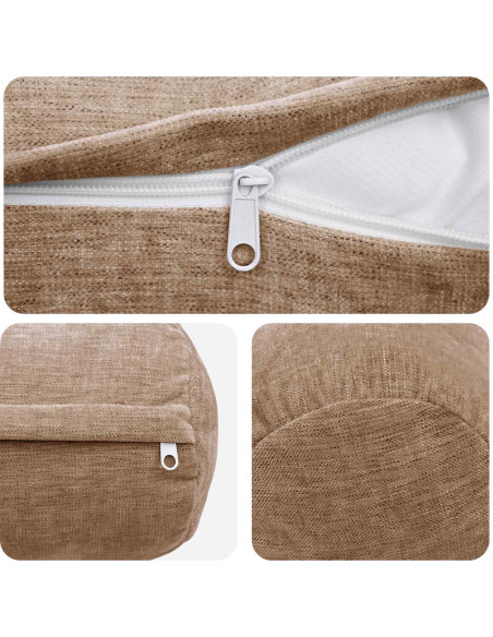 Federa 6 pz HEERLEN Marrone Ø 15 x 40 cm Tessuto Chenille
