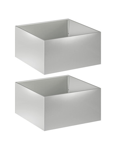 Vaso da giardino 2 pz Argento 60 x 60 x 40 cm Acciaio zincato