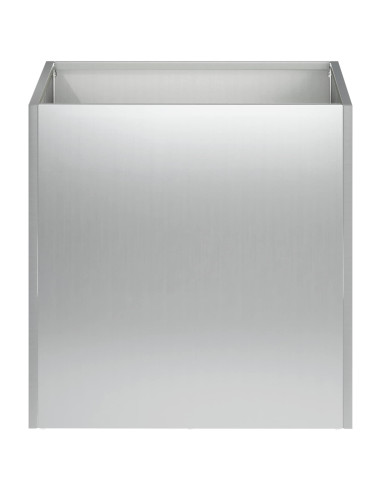 Vaso da giardino 2 pz Argento 45 x 45 x 45 cm Acciaio zincato
