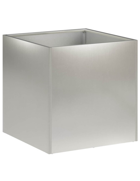 Vaso da giardino 2 pz Argento 25 x 25 x 25 cm Acciaio Inox