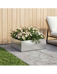 Vaso da giardino Argento 40 x 40 x 20 cm Acciaio zincato