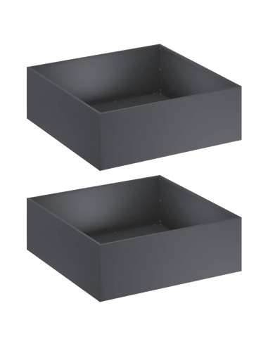 Vaso da giardino 2 pz Antracite 60 x 60 x 20 cm