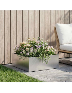 Vaso da giardino Argento 60 x 60 x 20 cm Acciaio Inox