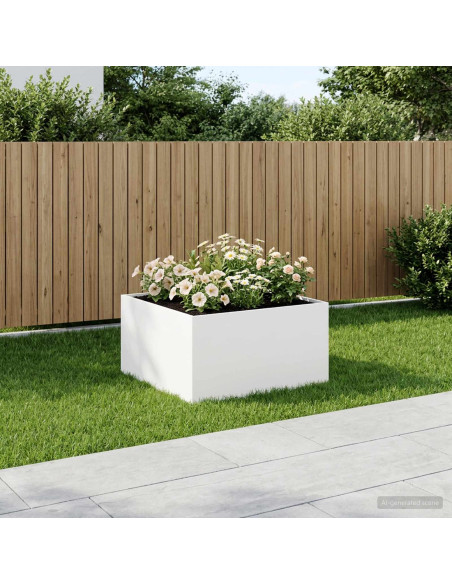 Vaso da giardino Bianco 100 x 100 x 40 cm