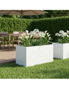 Vaso da giardino Bianco 80 x 50 x 50 cm