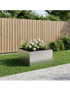 Vaso da giardino Argento 100 x 100 x 40 cm Acciaio Inox