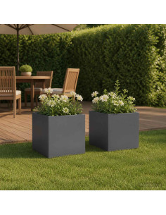 Vaso da giardino 2 pz Antracite 20 x 20 x 20 cm
