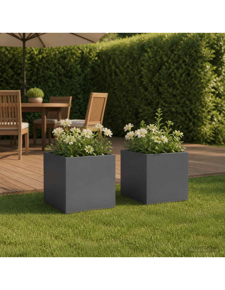 Vaso da giardino 2 pz Antracite 20 x 20 x 20 cm