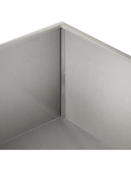 Vaso da giardino Argento 60 x 60 x 20 cm Acciaio Inox