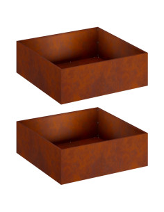 Vaso da giardino 2 pz Ruggine 40 x 40 x 20 cm Acciaio Corten 2