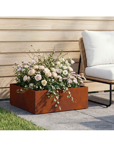 Vaso da giardino Ruggine 60 x 60 x 20 cm Acciaio Corten
