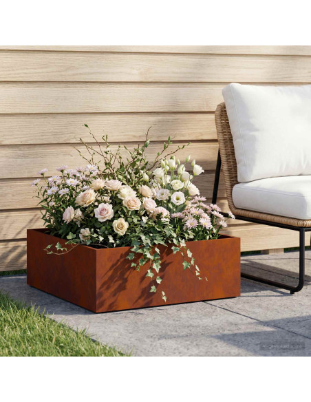 Vaso da giardino Ruggine 60 x 60 x 20 cm Acciaio Corten