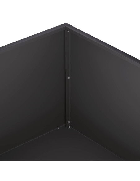 Vaso da giardino Nero 60 x 60 x 20 cm Acciaio laminato a freddo