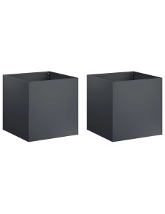 Vaso da giardino 2 pz Antracite 35 x 35 x 35 cm 2