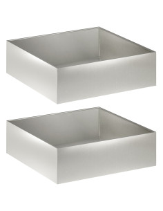 Vaso da giardino 2 pz Argento 80 x 80 x 30 cm Acciaio Inox 2