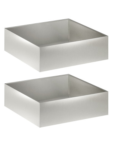 Vaso da giardino 2 pz Argento 80 x 80 x 30 cm Acciaio Inox