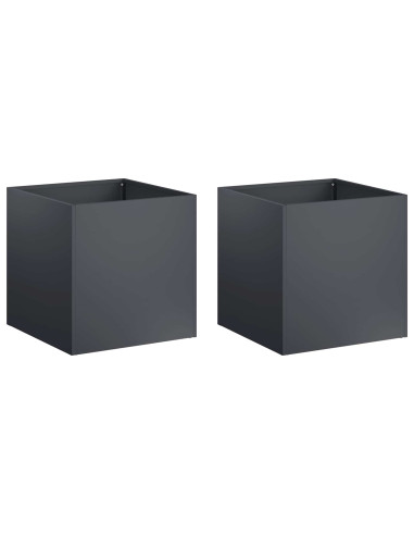 Vaso da giardino 2 pz Antracite 25 x 25 x 25 cm