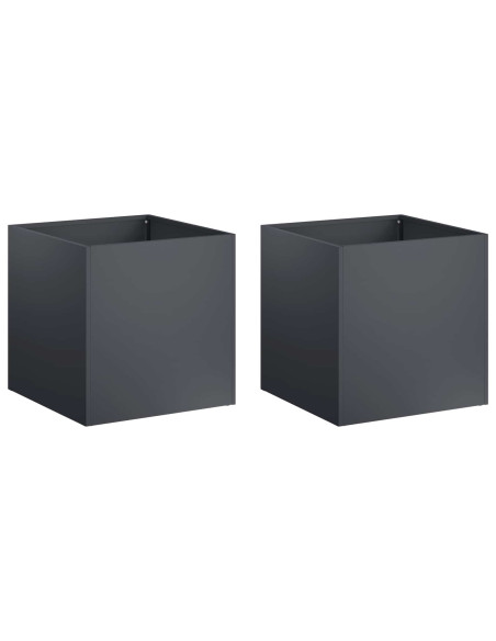 Vaso da giardino 2 pz Antracite 25 x 25 x 25 cm