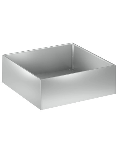 Vaso da giardino 2 pz Argento 40 x 40 x 20 cm Acciaio zincato