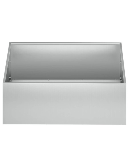 Vaso da giardino 2 pz Argento 40 x 40 x 20 cm Acciaio zincato