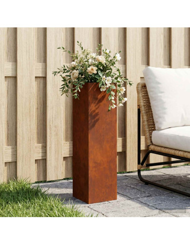 Vaso da giardino Ruggine 20 x 20 x 75 cm Acciaio Corten