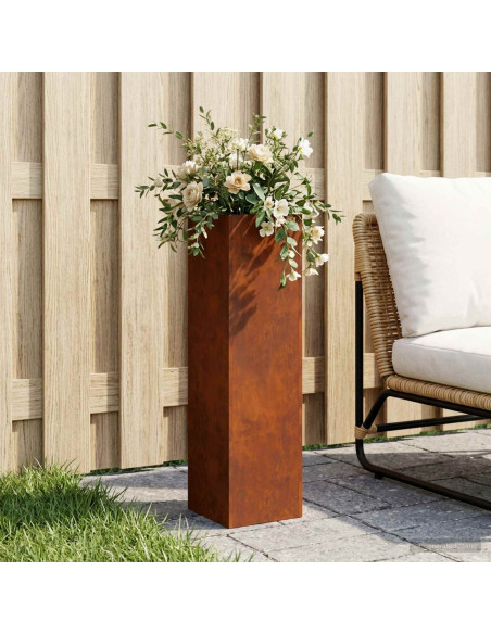 Vaso da giardino Ruggine 20 x 20 x 75 cm Acciaio Corten