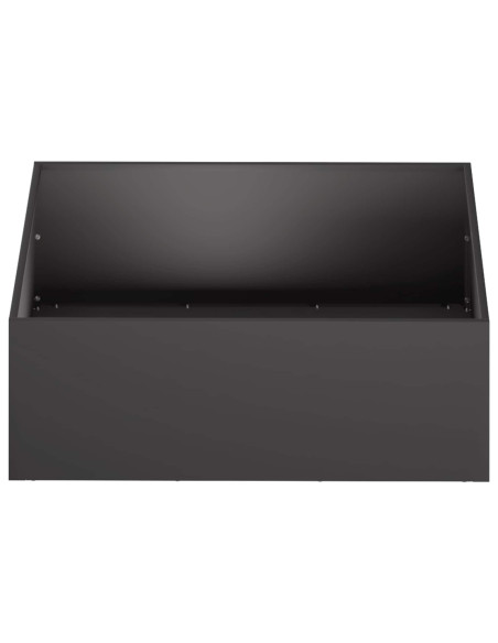 Vaso da giardino Nero 40 x 40 x 20 cm Acciaio laminato a freddo