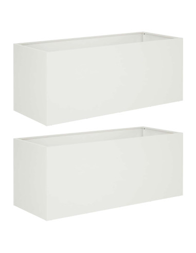 Vaso da giardino 2 pz Bianco 80 x 40 x 40 cm