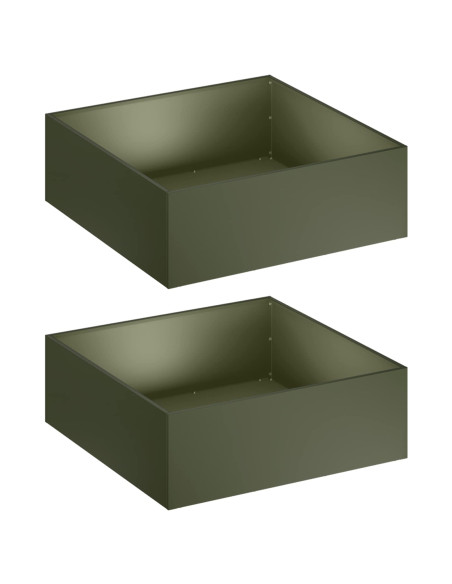 Vaso da giardino 2 pz Verde Oliva 40 x 40 x 20 cm