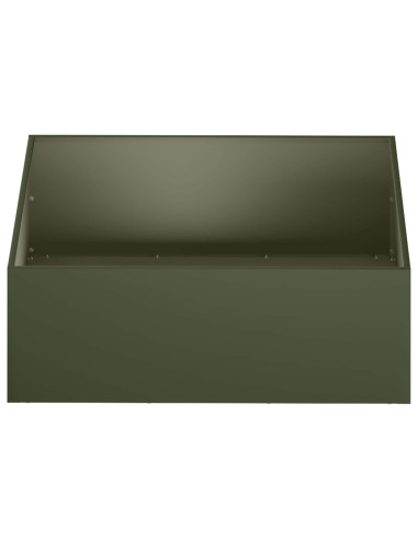 Vaso da giardino 2 pz Verde Oliva 40 x 40 x 20 cm