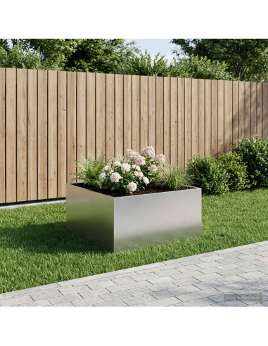 Vaso da giardino Argento 60 x 60 x 40 cm Acciaio Inox