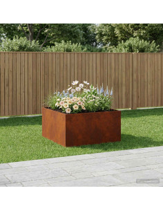 Vaso da giardino Ruggine 80 x 80 x 40 cm Acciaio Corten