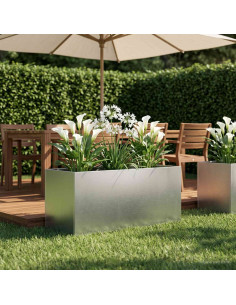 Vaso da giardino Argento 80 x 40 x 40 cm Acciaio Inox
